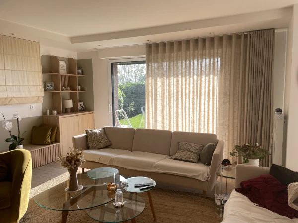 Rideau aspect lin sur mesure